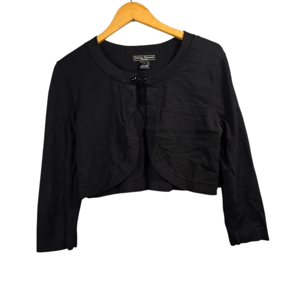 Jessica Howard Black Knit Evening Top